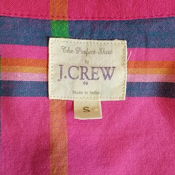 NWOT Plaid Rainbow J.Crew Perfect Button Down S - Picture 2 of 4